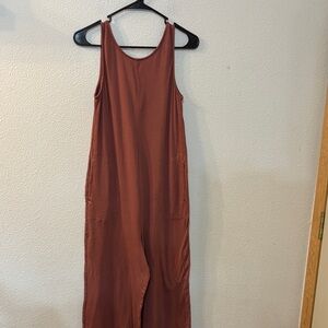 Fabletics Terracotta Sleeveless Jumpsuit